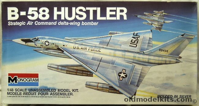 Monogram 1/48 B-58 Hustler - SAC Supersonic Bomber, 5704 plastic model kit