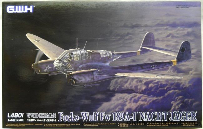 Great Wall 1/48 Focke-Wulf Fw-189 A-1 Nacht Jager - (GWH Fw189a1), L4801 plastic model kit