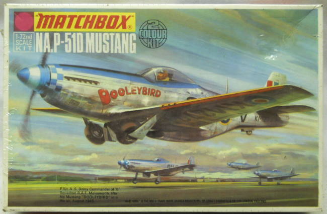 Matchbox 1/72 North American P-51D Mustang - 'Dooleybird' RAF No.19 Sq 1945 or USAAF 485 FS/370 FG/9th AF, PK-13 plastic model kit