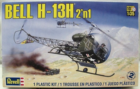 Revell 1/35 Bell H-13H Helicopter - Gunship / Test bed / Medevac / Transport - OH13S Gunship 1/9 1st Cavalry Korea / 'H' SM-1 Weapons System / 'H' MASH / 'H' Arctic / Desert / Jungle Scheme, 85-5313 plastic model kit