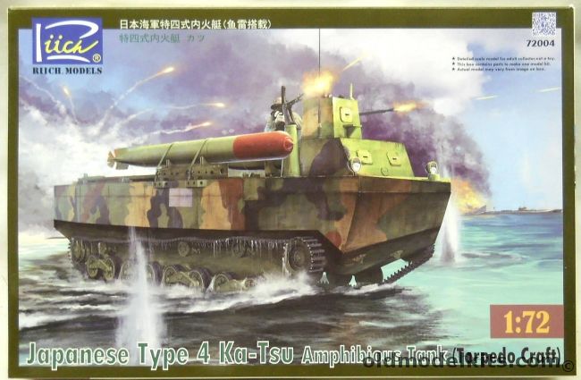 Riich Models 1/72 Japanese Type 4 Ka-Twu Amphibious Tank - Torpedo Craft, RT72004 plastic model kit
